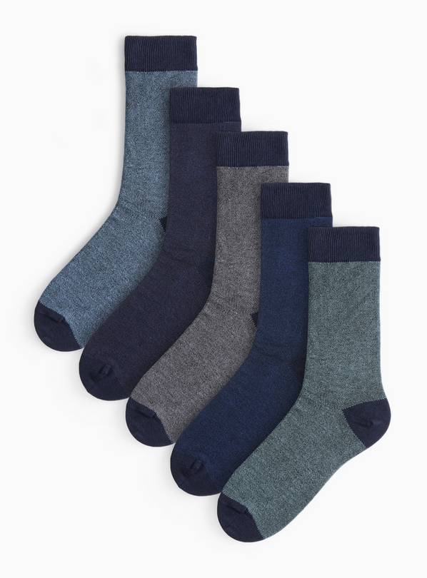 Dark Textured Ankle Socks 5 Pack 6-8.5